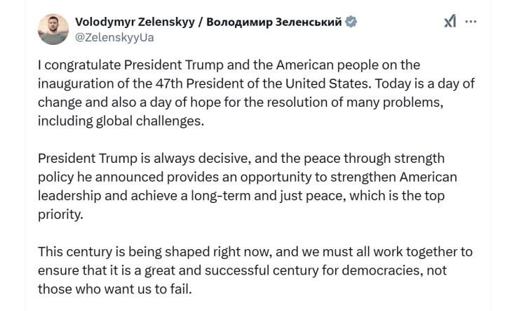 Zelensky: Trump aims for 'long-term and just peace'