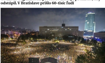 Në Bratisllavë 60.000 njerëz protestuan me kërkesë për dorëheqje të Ficos