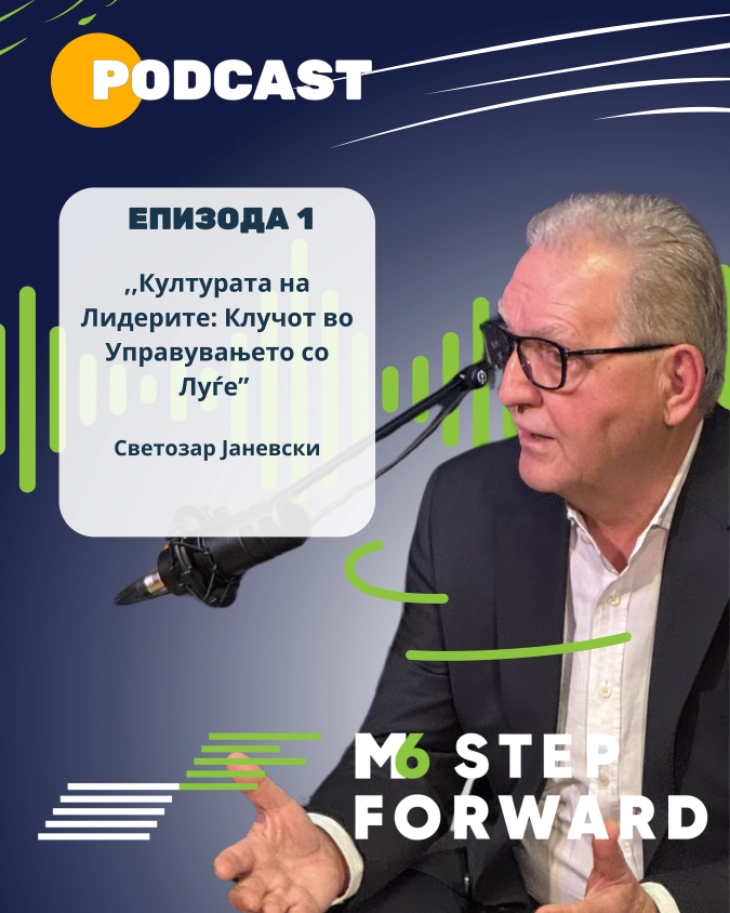 М6 Едукативен центар стартува со сопствен поткаст – во првата епизода инспиративна дискусија со Светозар Јаневски за „Културата на лидерите – Клучот во управувањето со луѓето“