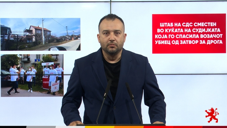 Лефков: Штаб на СДСМ сместен во куќата на судијката која го спасила возачот убиец од затвор за дрога