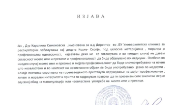 В.д. директорката на ЈЗУ Козле забранува да и се спомнува името во медиумите