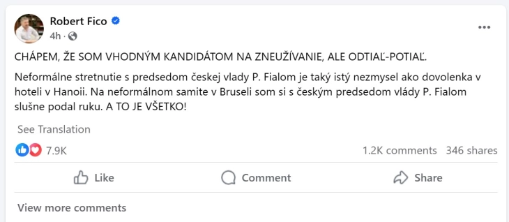 Фицо демантира дека имал неформална средба со Фијала во Брисел: Само се ракувавме