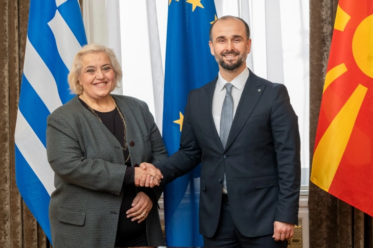 European Affairs Minister Murtezani meets Greek Deputy FM Papadopoulou in Athens