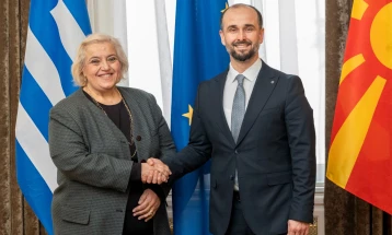 European Affairs Minister Murtezani meets Greek Deputy FM Papadopoulou in Athens