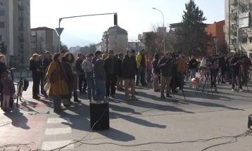 Qytetarët në protestën në udhëkryqin para Kopshtit zoologjik në Shkup porositën se nuk ndihen të sigurt