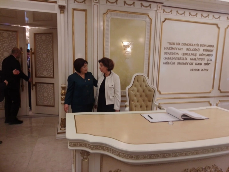 President Siljanovska Davkova meets Azerbaijani Parliament Speaker Gafarova