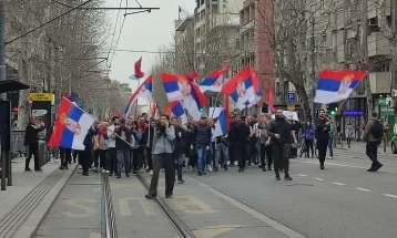 Студентите во блокада од големиот протест во Белград повикаа граѓаните да не се откажуваат од поддршката во борбата за промени