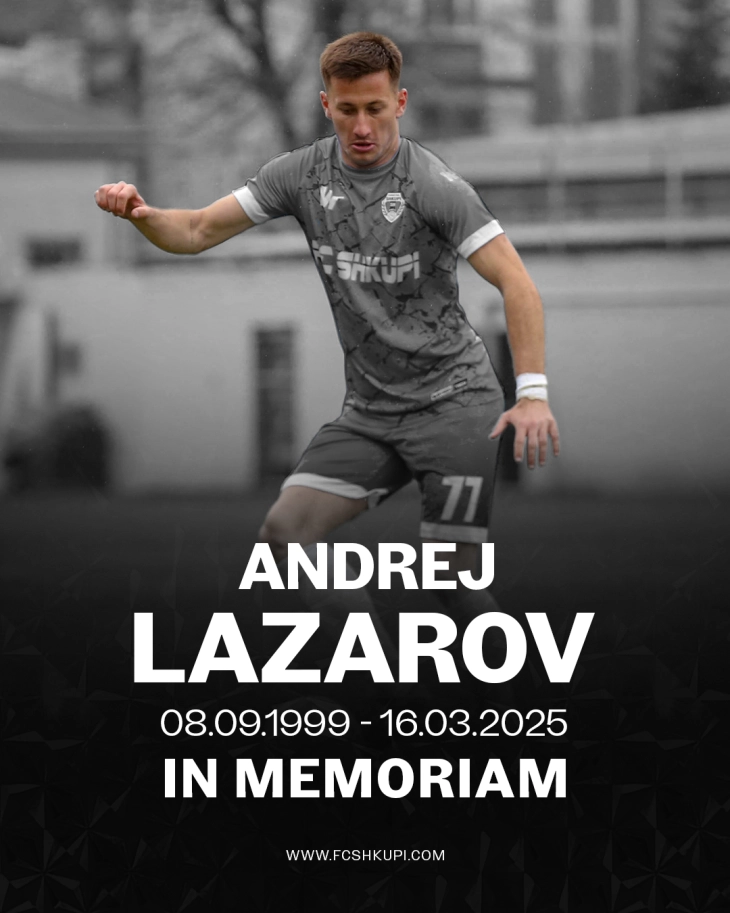 Vdiq futbollisti i KF Shkupit Andrej Llazarov, iu nënshtrua lëndimeve nga zjarri në Koçan