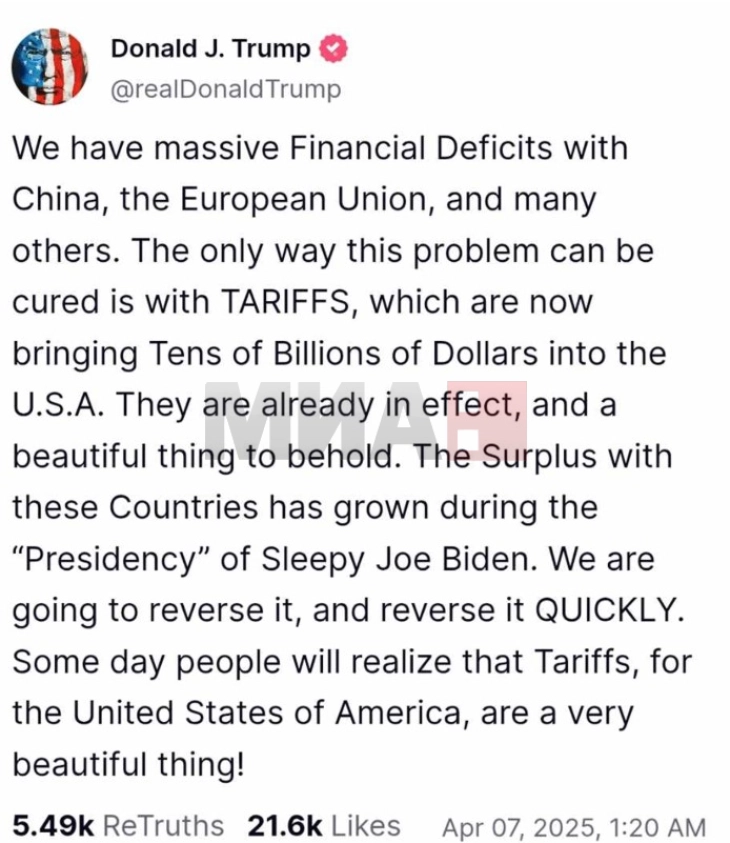 Tramp: Tarifat janë një punë e shkëlqyer