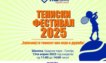 Викендов детски тениски фестивал во Скопје