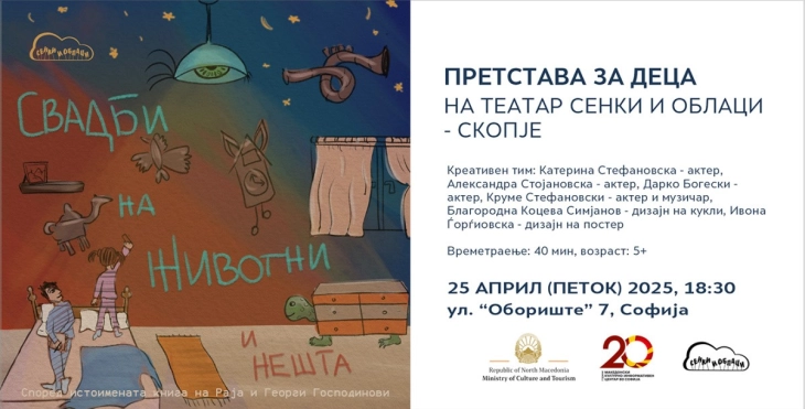 Претставата за деца „Свадби на животни и нешта“ во КИЦ во Софија