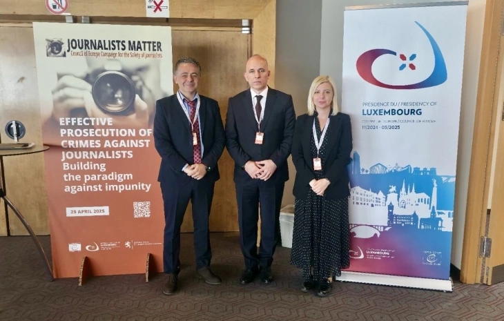 Ndihmësministri Ismaili në konferencë për mbrojtjen e gazetarëve në Këshillin e Evropës në Luksemburg