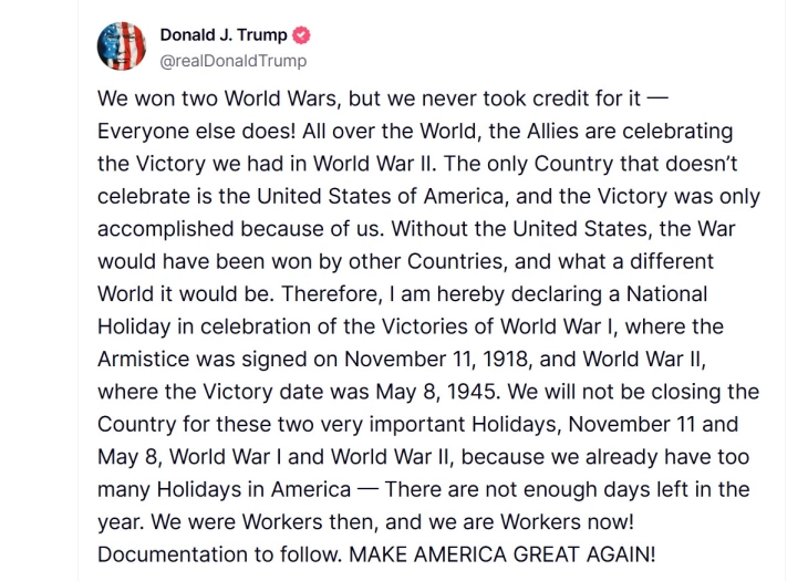 Трамп: Сојузниците ја слават победата во Втората светска војна што им ја донесовме ние