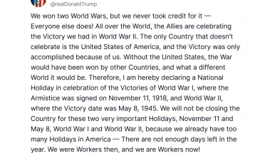 Трамп: Сојузниците ја слават победата во Втората светска војна што им ја донесовме ние