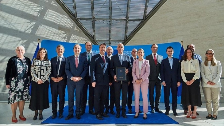 Муцунски на 134-та сесија на Комитетот на министри на Советот на Европа во Луксембург