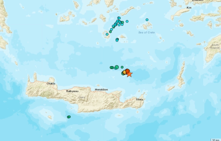Земјотрес со јачина од 6,1 степен во близина на грчкиот остров Крит (ДПЛ)