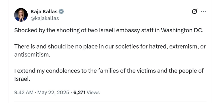 Калас шокирана од убиството пред Еврејскиот музеј во Вашингтон