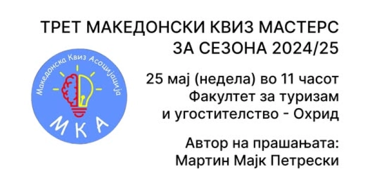 Охрид домаќин на завршниот Мастерс квиз на Македонската квиз асоцијација
