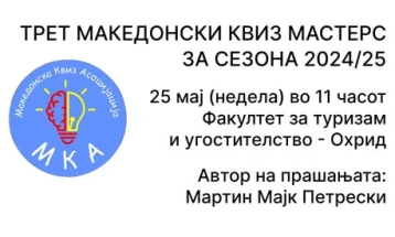 Охрид домаќин на завршниот Мастерс квиз на Македонската квиз асоцијација