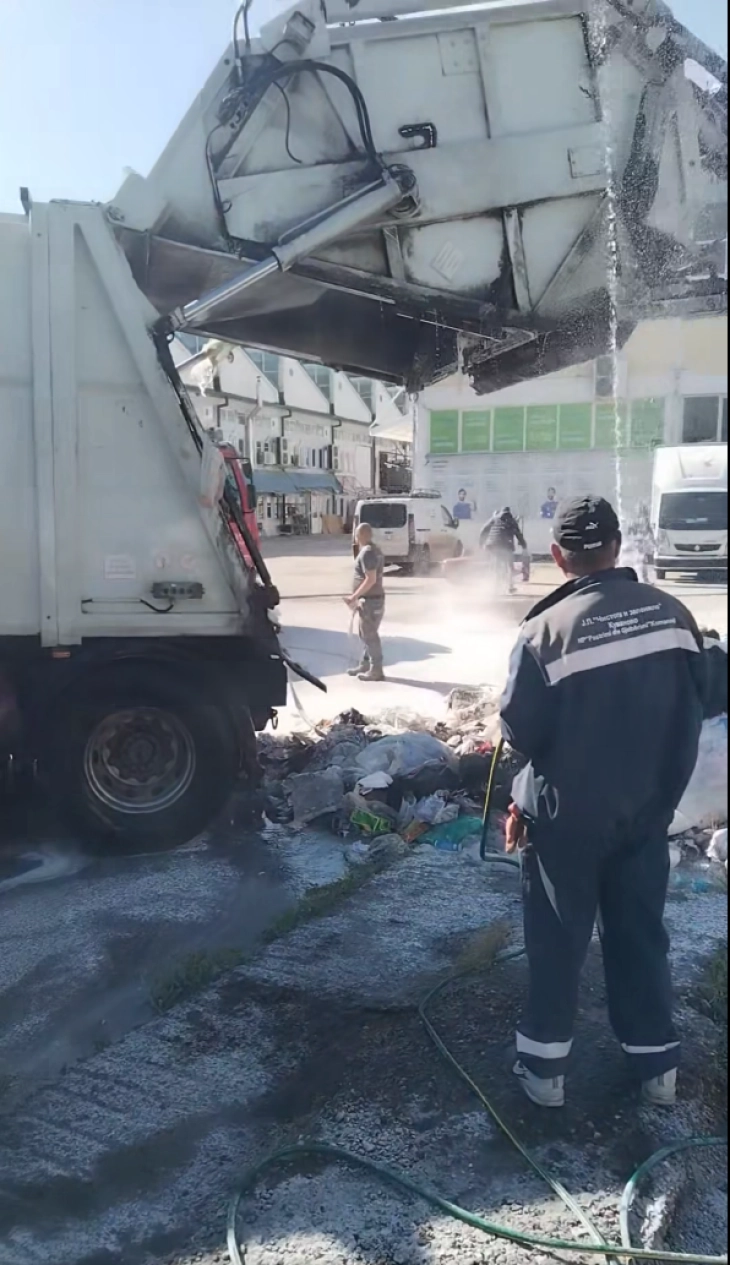 Опожарен камион на „Чистота и зеленило“ Куманово