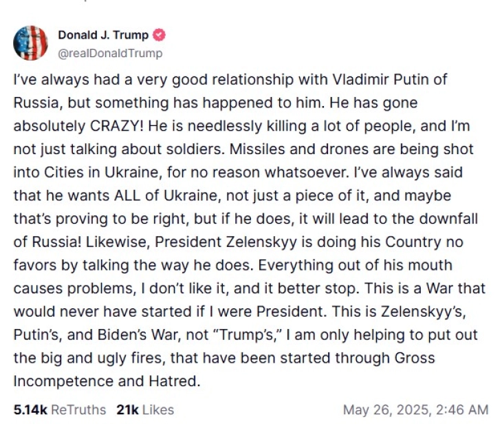 Trump 'not happy' with escalating Russian attacks on Ukraine