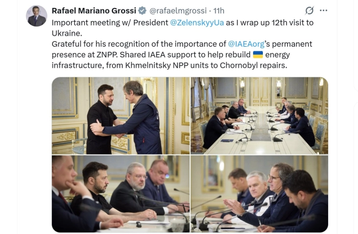 МААЕ предупредува на ризик од нуклеарен инцидент во Украина поради руските напади