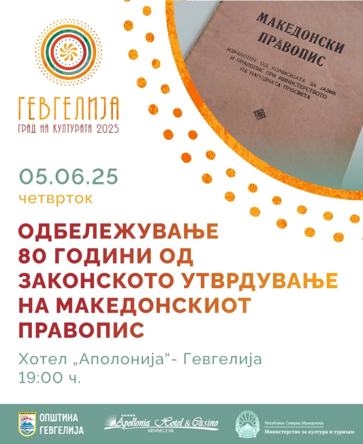 Библиотеката „Гоце Делчев“ – Гевгелија одбележува 80 години од озаконувањето на македонскиот правопис