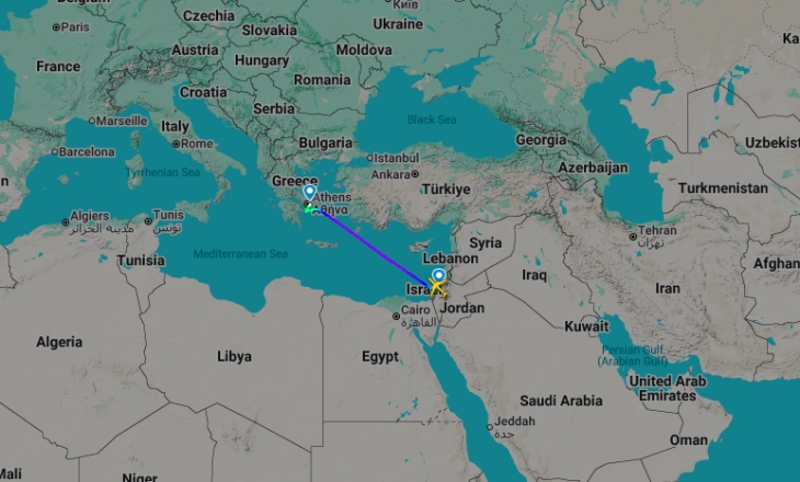 На атинскиот аеродром слета израелскиот владин авион