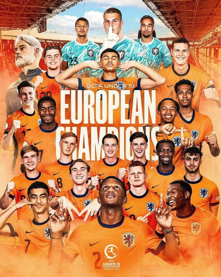 Холандија ја освои титулата на Европското младинско првенство во фудбал