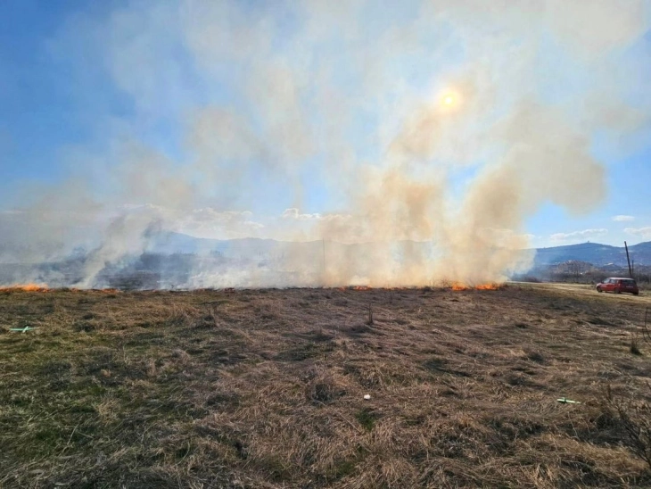 Струмичките пожарникари за два дена гаснеле седум пожари на отворено