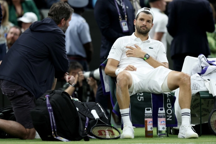 Sinner gets reprieve as Dimitrov forced to quit when two sets up