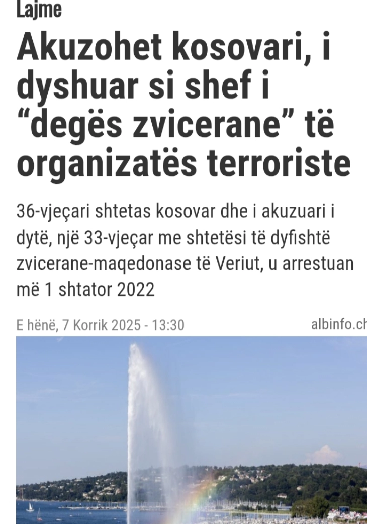 Албинфо: Македонски и косовски државјанин се обвинети во Швајцарија за тероризам
