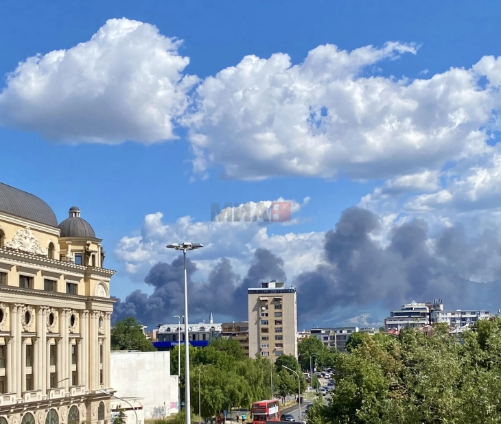 Пожар во Визбегово, скопските пожарникари интервенираат со четири возила