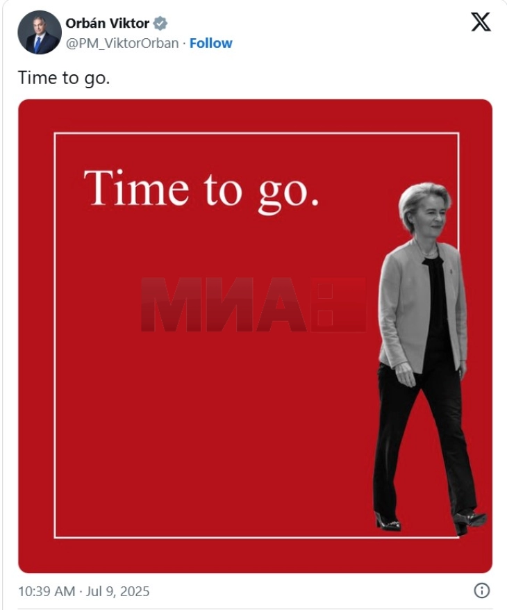 Orban i bëri thirrje kryetares së KE-së Ursula fon der Lajen të japë dorëheqje