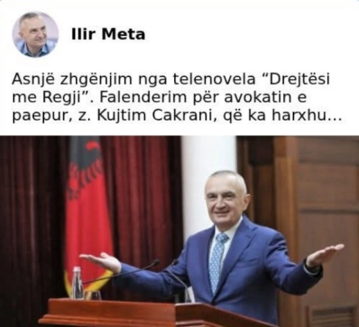 Поранешниот претседател на Албанија, Илир Мета, останува во затворски притвор
