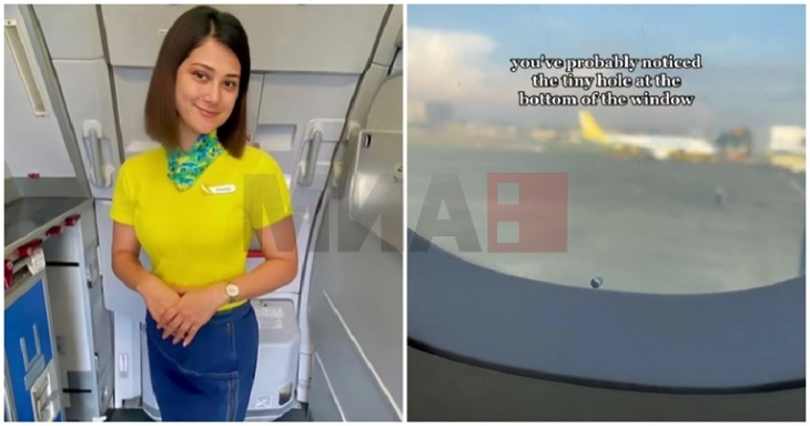 При полетувањето и слетувањето, ролетните на авионот треба да бидат подигнати