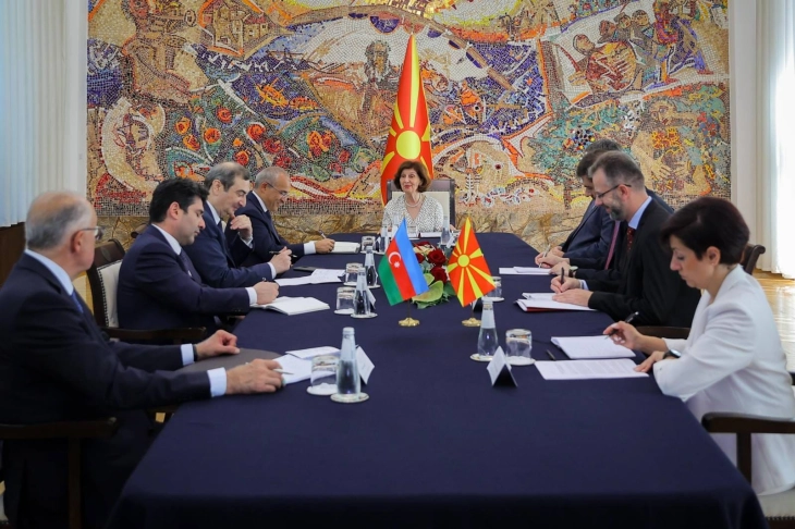 President Siljanovska-Davkova meets Azerbaijan’s Economy Minister Jabbarov