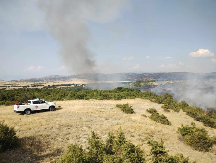 Zjarr në malin Serta mes fshatrave të Shtipit Dragoevë dhe Sellce