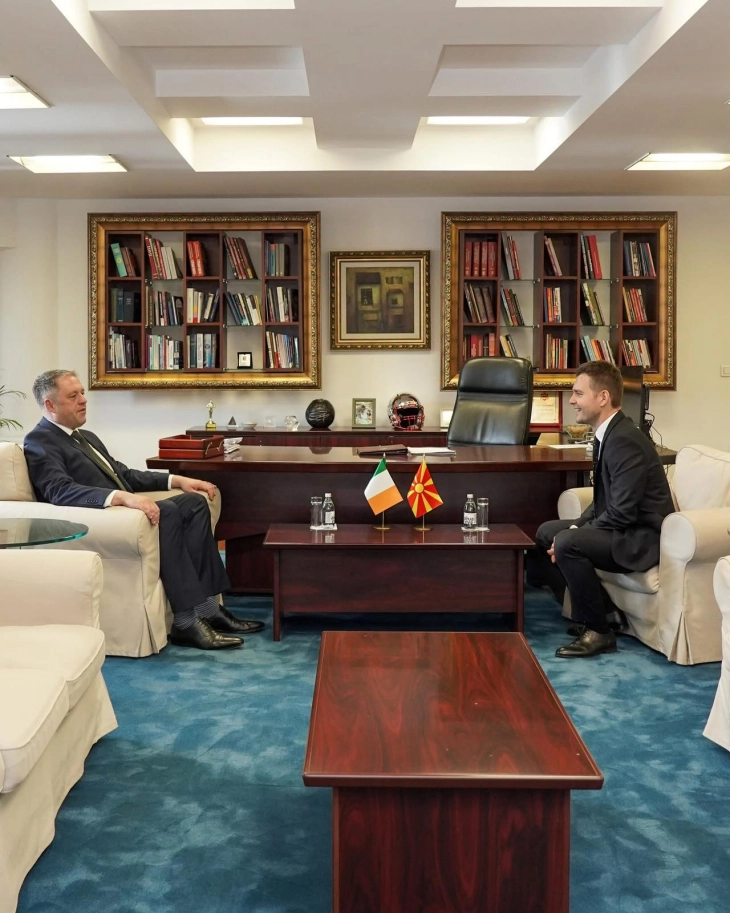 Средба на министерот Муцунски со државниот министер за европски прашања и одбрана на Ирска, Томас Бирн