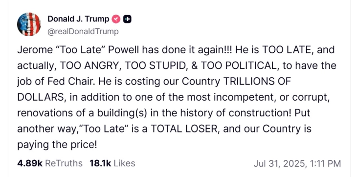 Trampi: Kryetari i FED është humbës total