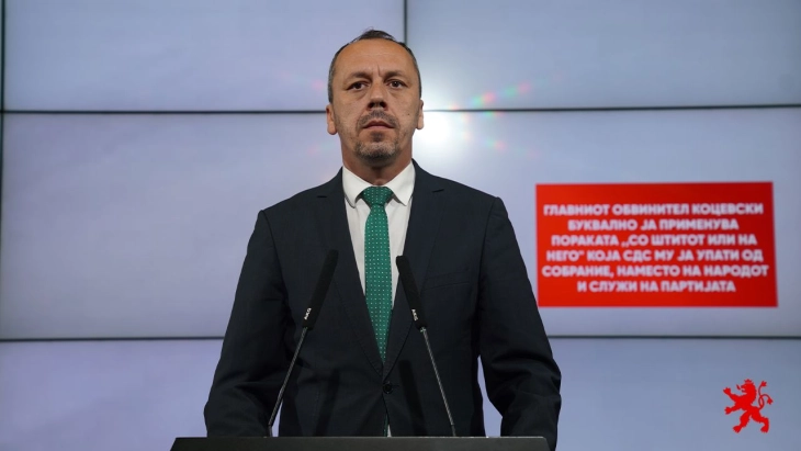 Петрушевски: Главниот обвинител Коцевски буквално ја применува пораката „со штитот или на него“ која СДСМ му ја упати од Собрание, наместо на народот и служи на партијата