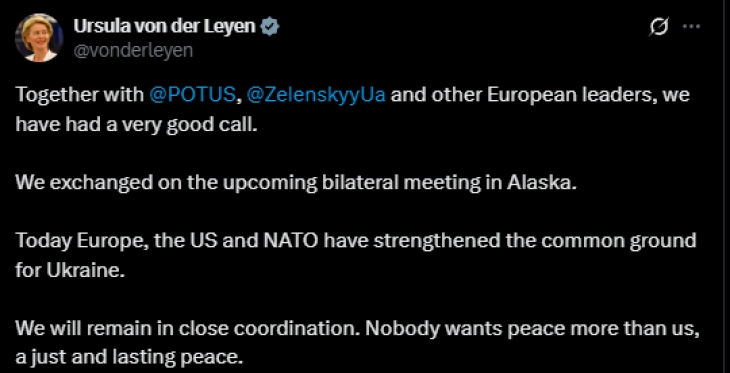 Von der Leyen says common ground with US strengthened after call