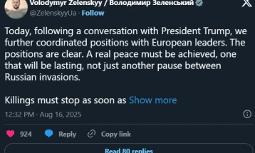 Зеленски: Не ни треба уште еден прекин на огнот, туку вистински мир