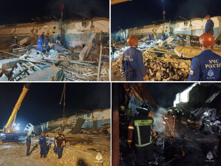 Единаесет загинати и 130 повредени лица во експлозија во фабрика во рускиот регион Рјазан