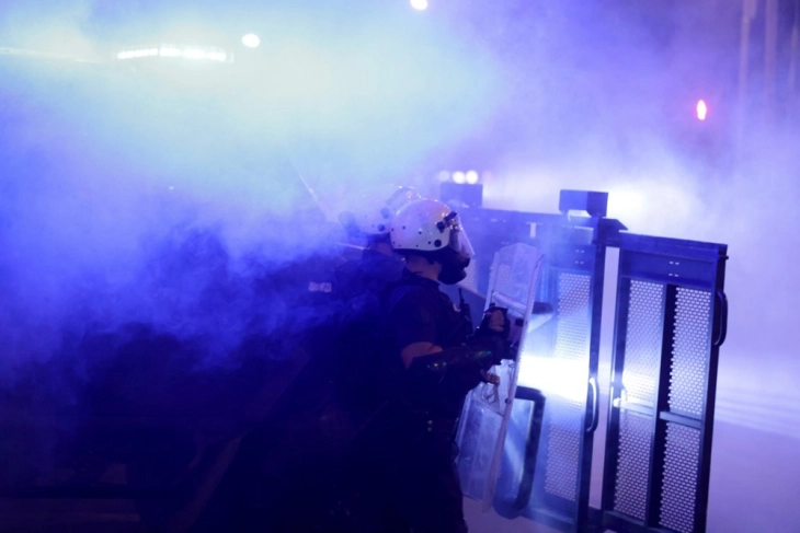 Violence erupts again at protests against government in Serbia