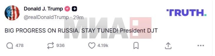 Trampi: Pëprparim i madh me Rusinë, ndiqni!