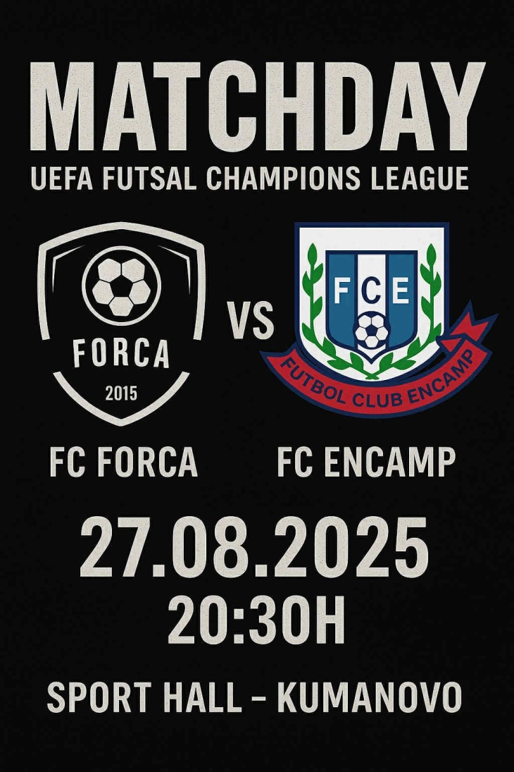 Форца на домашен терен во Куманово стартува во Лигата на шампиони ви футсал