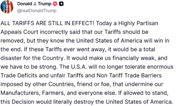 US appeals court finds Trump's sweeping tariffs unconstitutional