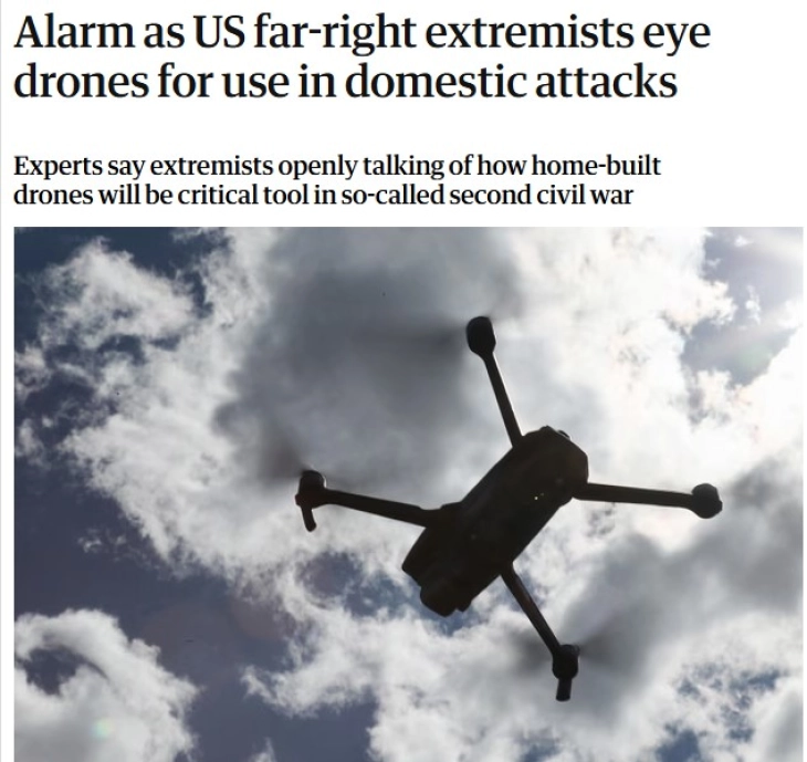 Гардијан: Американски крајнодесничарски екстремисти планираат напади со дронови