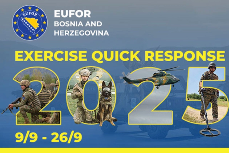 ЕУФОР следната недела во БиХ ја почнува годишната воена вежба „Брз одговор“